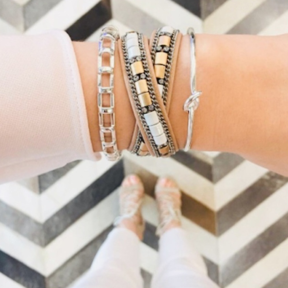 :: Stella & Dot⚔️SILVER Cage Cuff Bracelet Stella - Picture 4 of 8